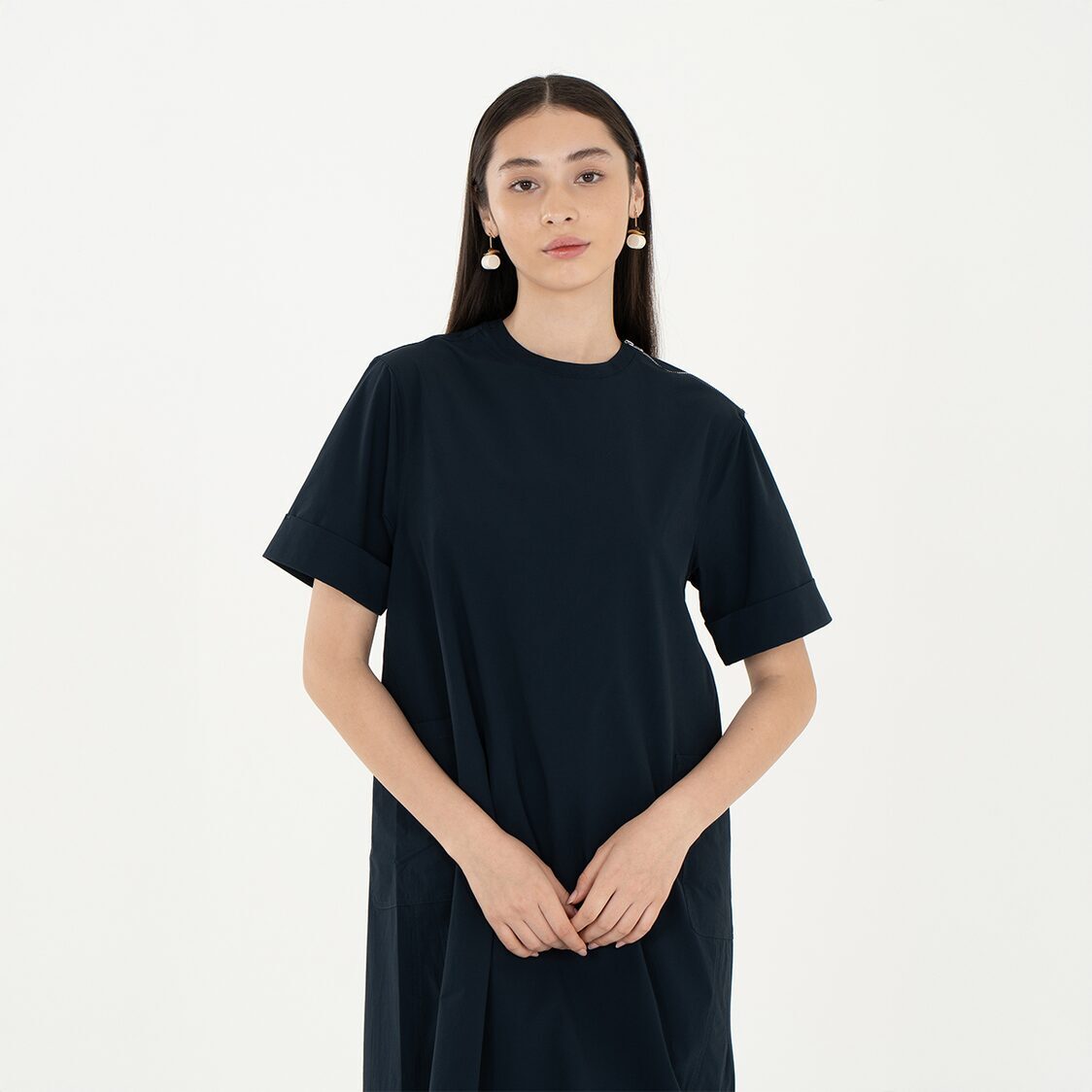 K/Woods Ice Cool Relaxed Shift Dress in Midnight