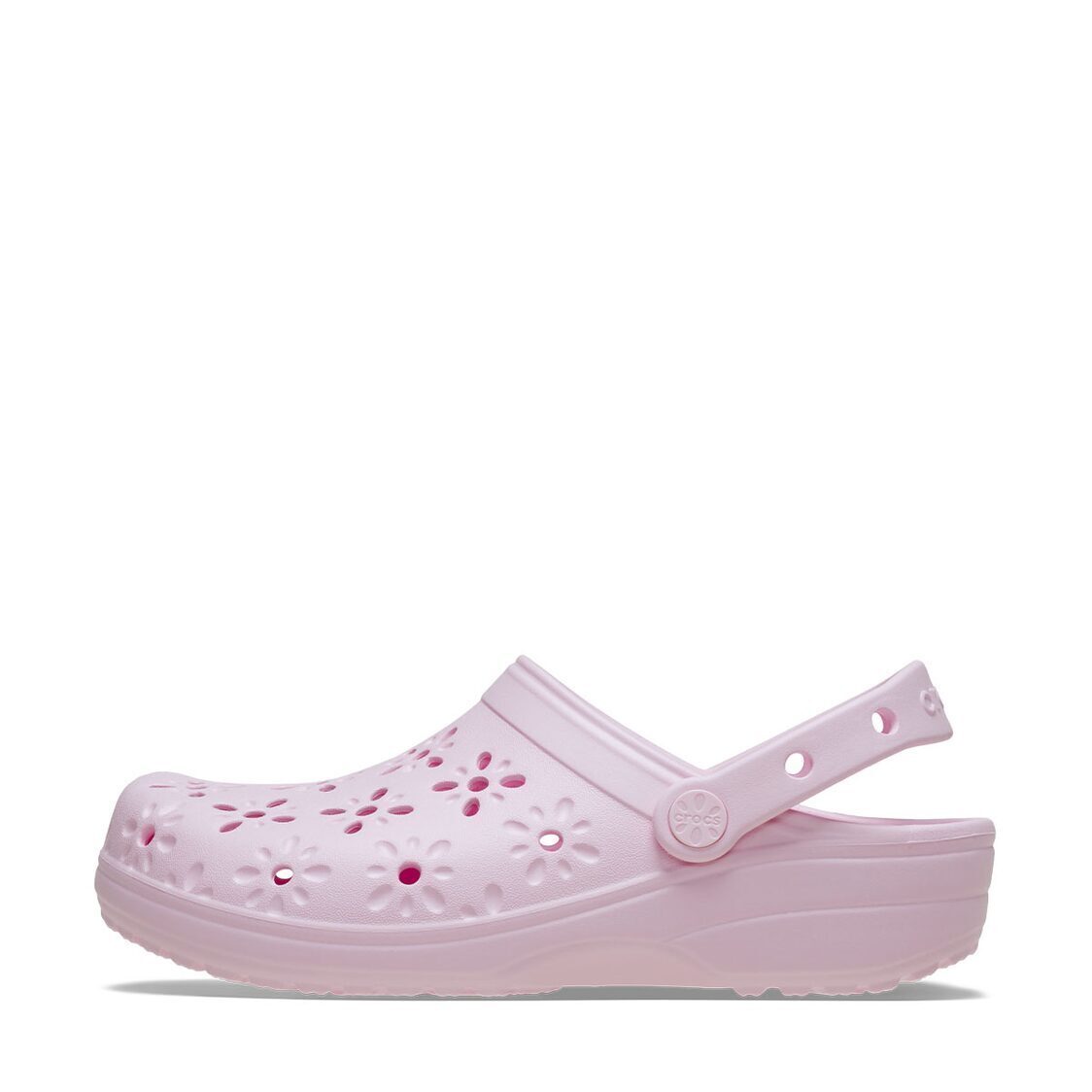 Crocs Classic Floral Cut Out Clog - Pink Milk