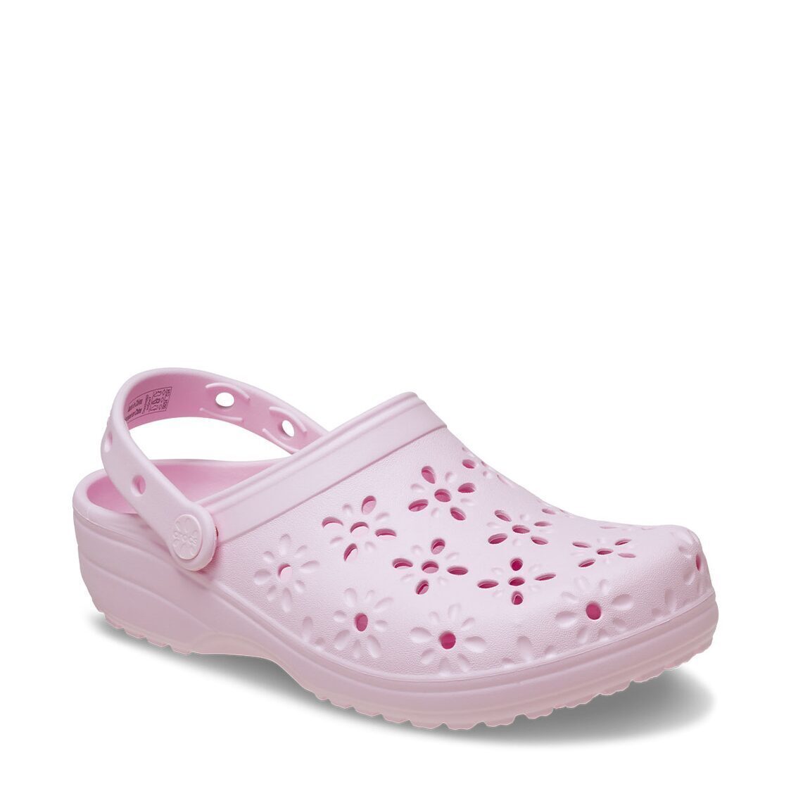 Crocs Classic Floral Cut Out Clog - Pink Milk