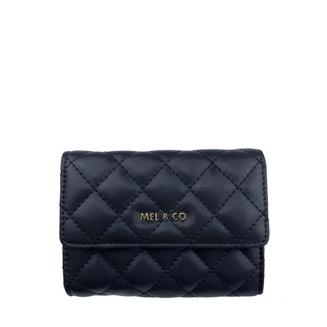 Mel&Co Quilted Half Flap Mid-Size Wallet