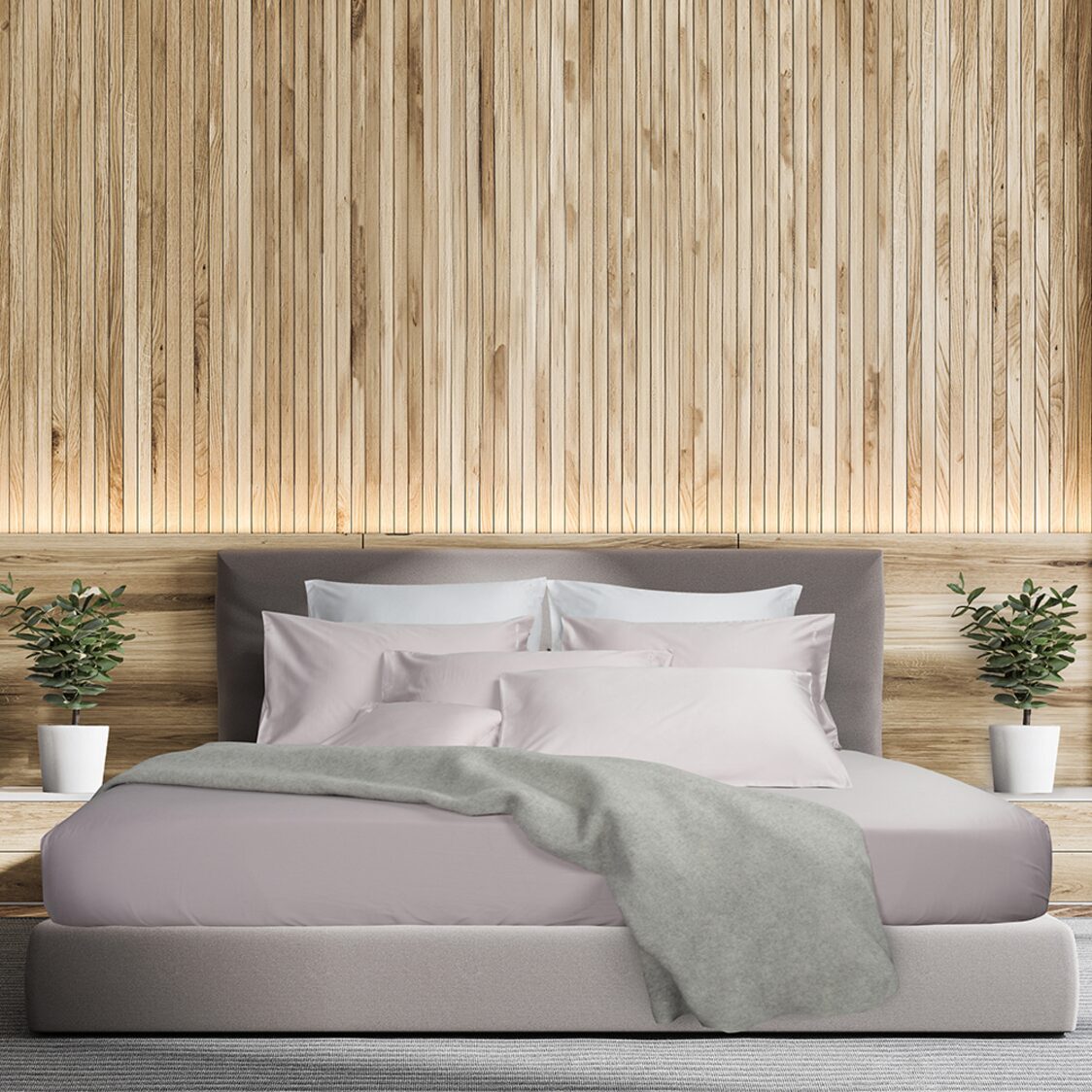 Marie Claire Solid Fitted Sheet Set - Lilac Marble