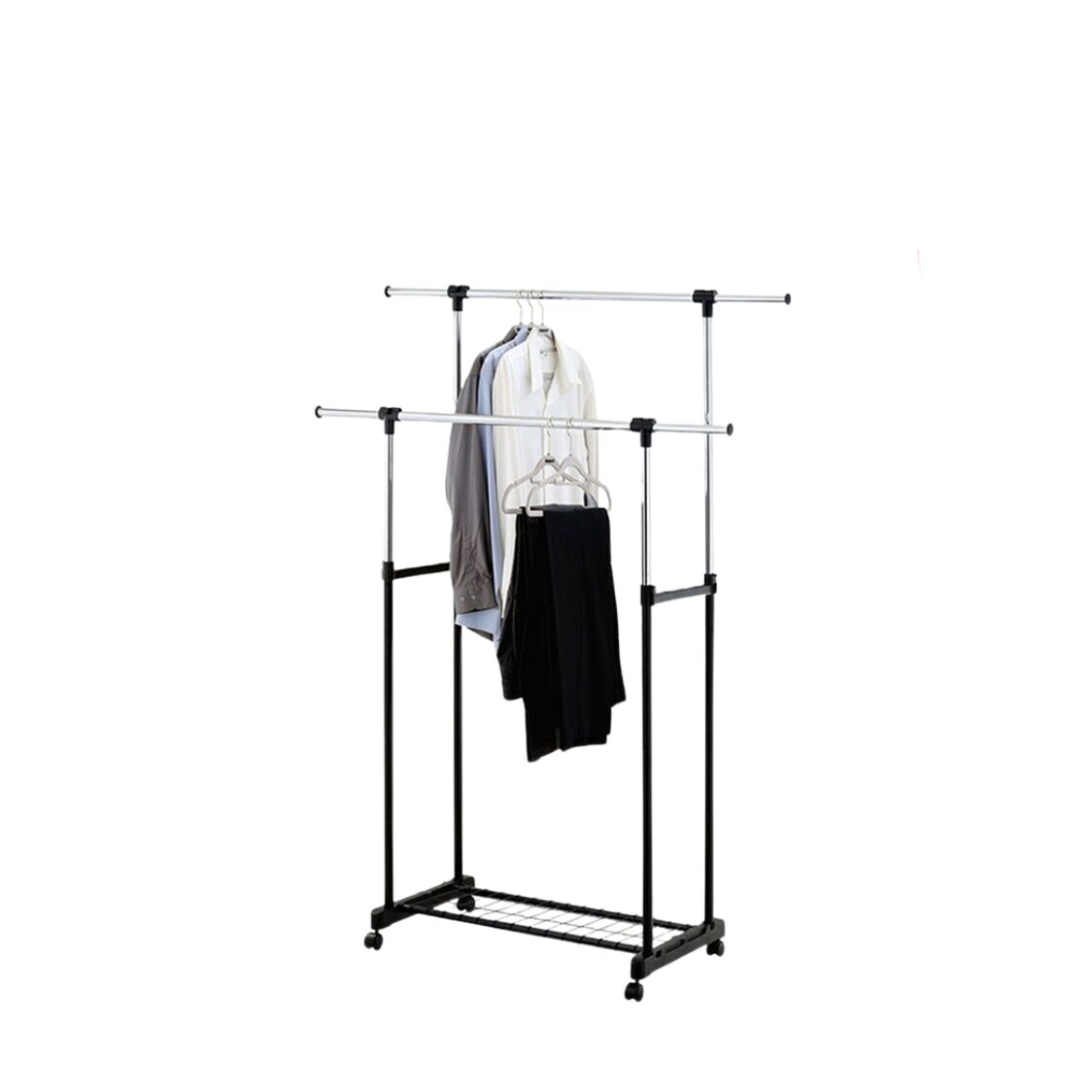 Rene Duo Portable Double Garment Rack Mat Black E70412