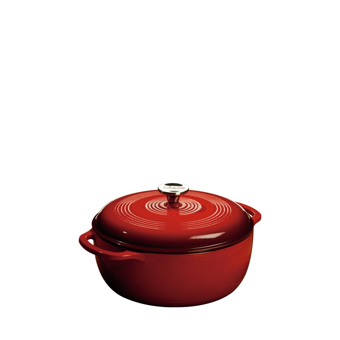 Lodge 6 Quart Red Enameled Cast Iron Dutch Oven