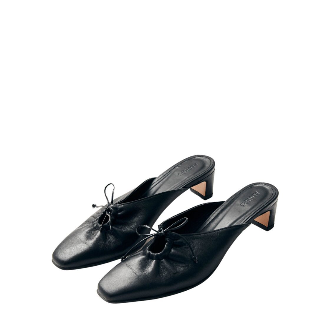 Alohas Amar Black Leather Mules