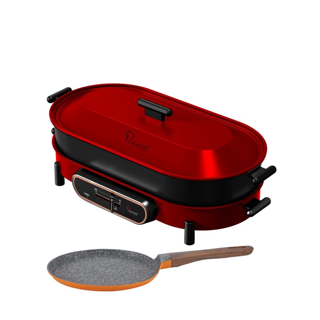 La Gourmet Flame Multi Electric Cooker LGELFE409768 + Shogun Flame 24cm Crepe Pan LGSNFE410153