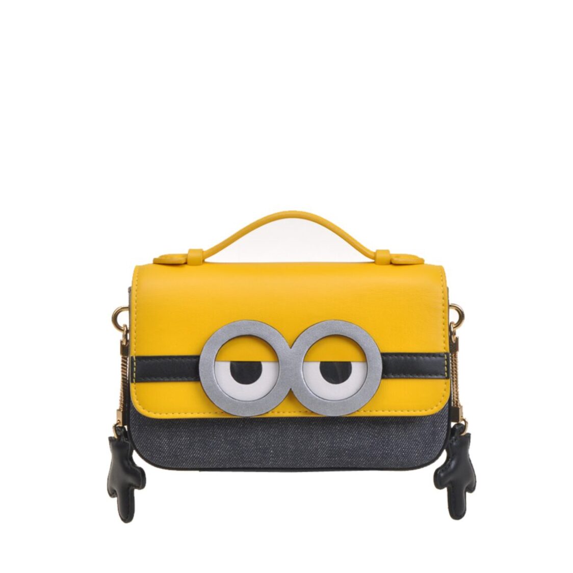 Fion Minions Jacquard with Leather Crossbody & Shoulder Handbag - FAAFIPJ023YLWBLEZZ