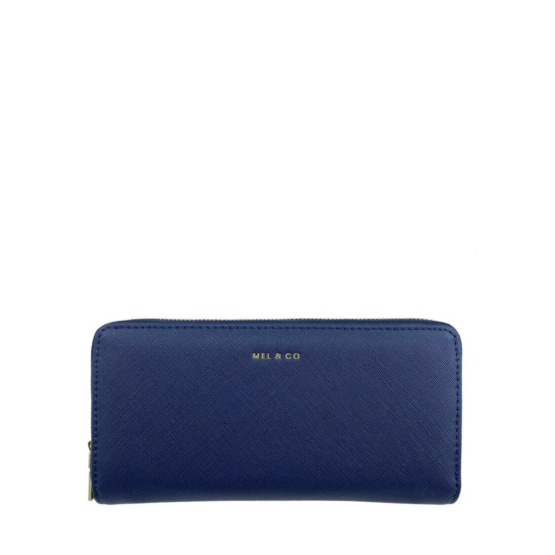 Mel&Co Saffiano-Effect Zip-Around Wallet