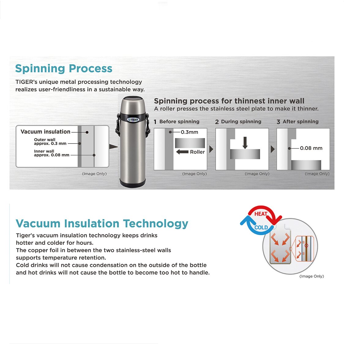 TIGER Double Stainless Steel Bottle 800ml (MBI-A080)