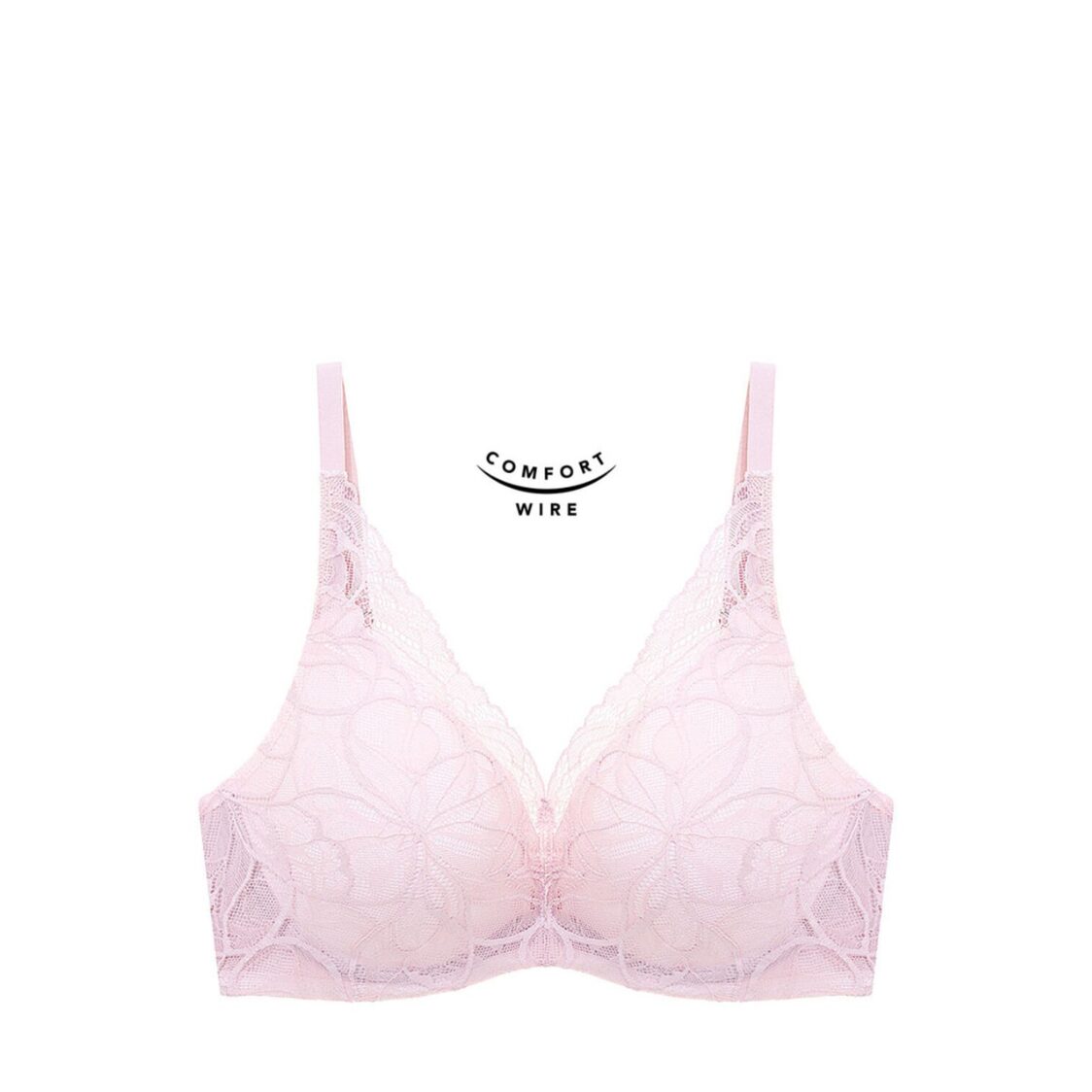 Triumph Body Make Up Illusion Lace Wired Push Up Deep V Bra Perola