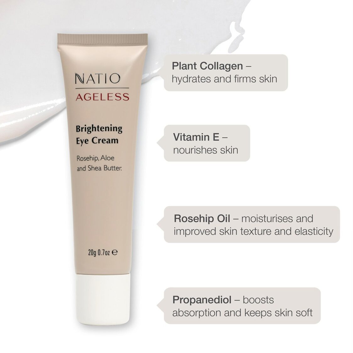 Natio Ageless Brightening Eye Cream 20g