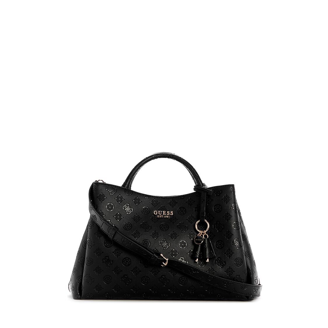 Guess Phoebe Lrg Girlfriend Satchel - Black Logo