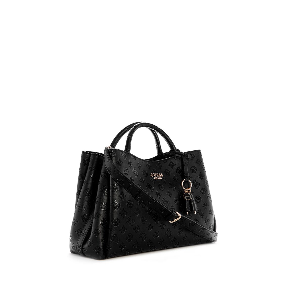 Guess Phoebe Lrg Girlfriend Satchel - Black Logo