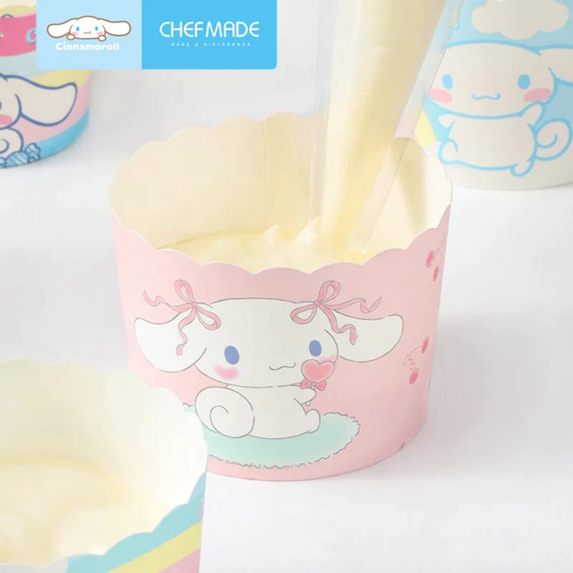 Chefmade Paper Baking Cups 100Pcs Bl (22Pcs) Pk (22Pcs) Yl (28Pcs) Mix (28Pcs) Cinnamoroll (1898cm-CL5004)