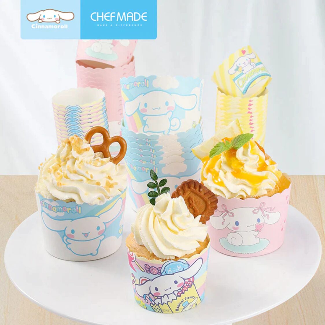 Chefmade Paper Baking Cups 100Pcs Bl (22Pcs) Pk (22Pcs) Yl (28Pcs) Mix (28Pcs) Cinnamoroll (1898cm-CL5004)