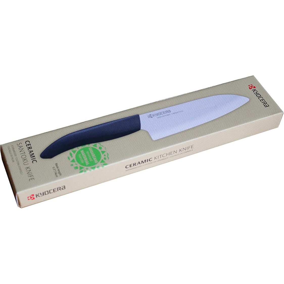 Kyocera 5.5" Advanced Zirconia Ceramic Santoku Knife (FK-140 WH-BK BIO)