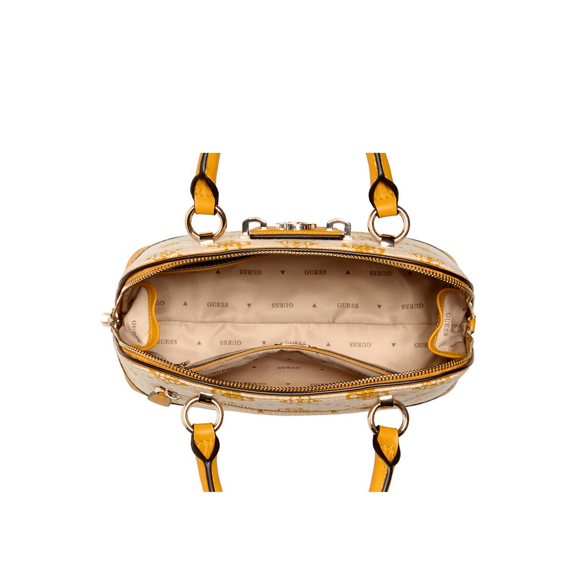Guess Neda Dome Satchel,Marigold Logo