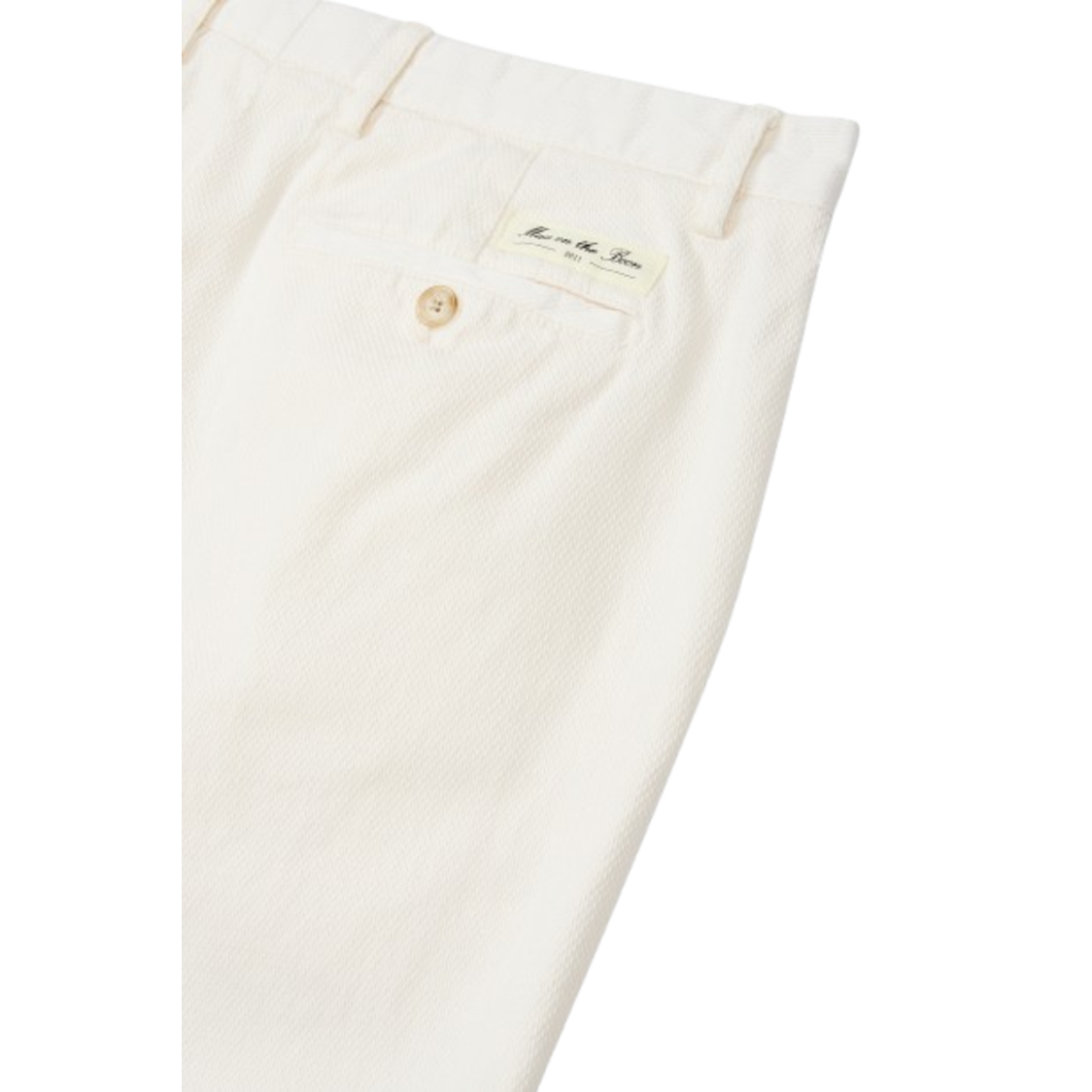 Man On The Boon Texture Tapered Pants Cream