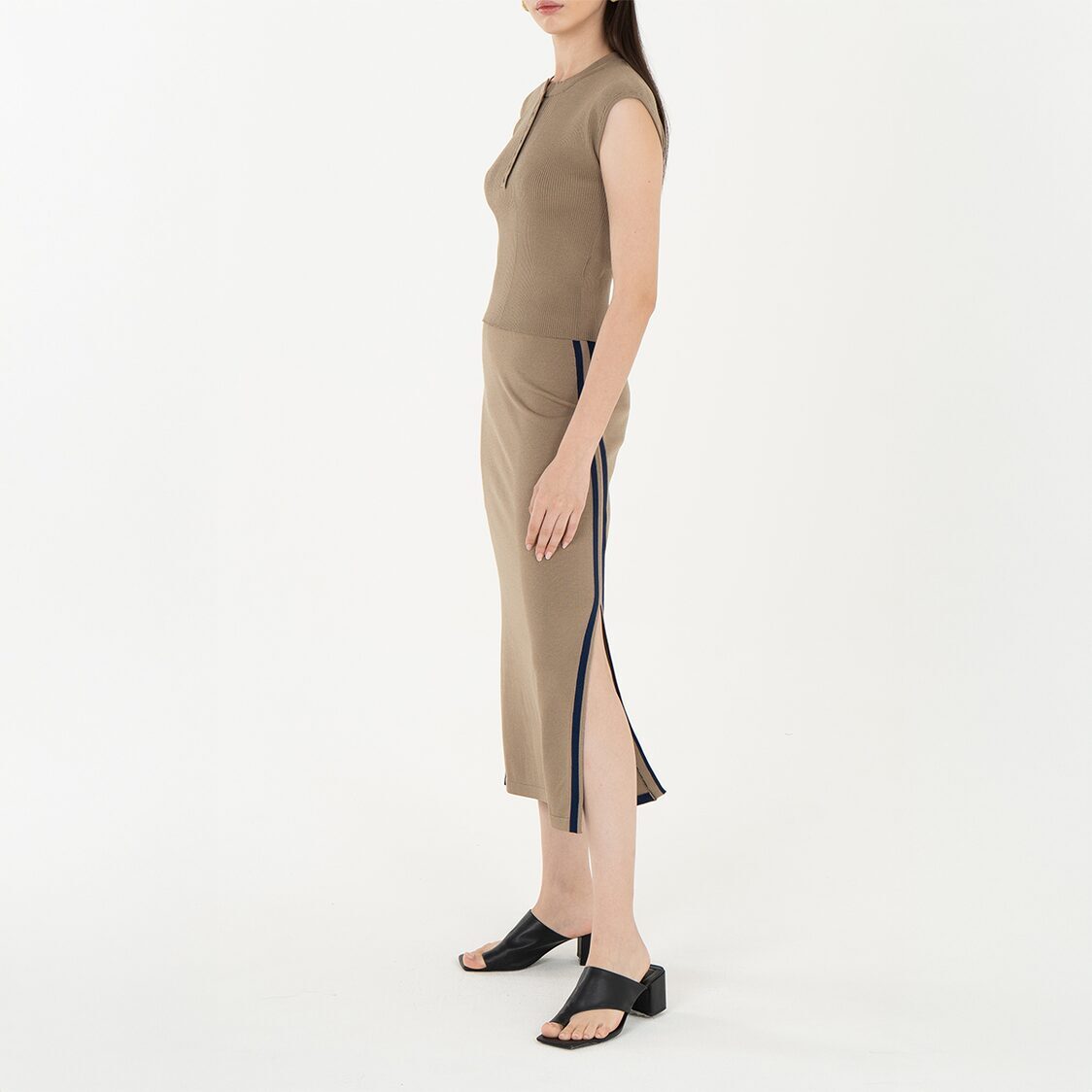 K/Woods Ice Cool Sleek Utility Skirt in Camel