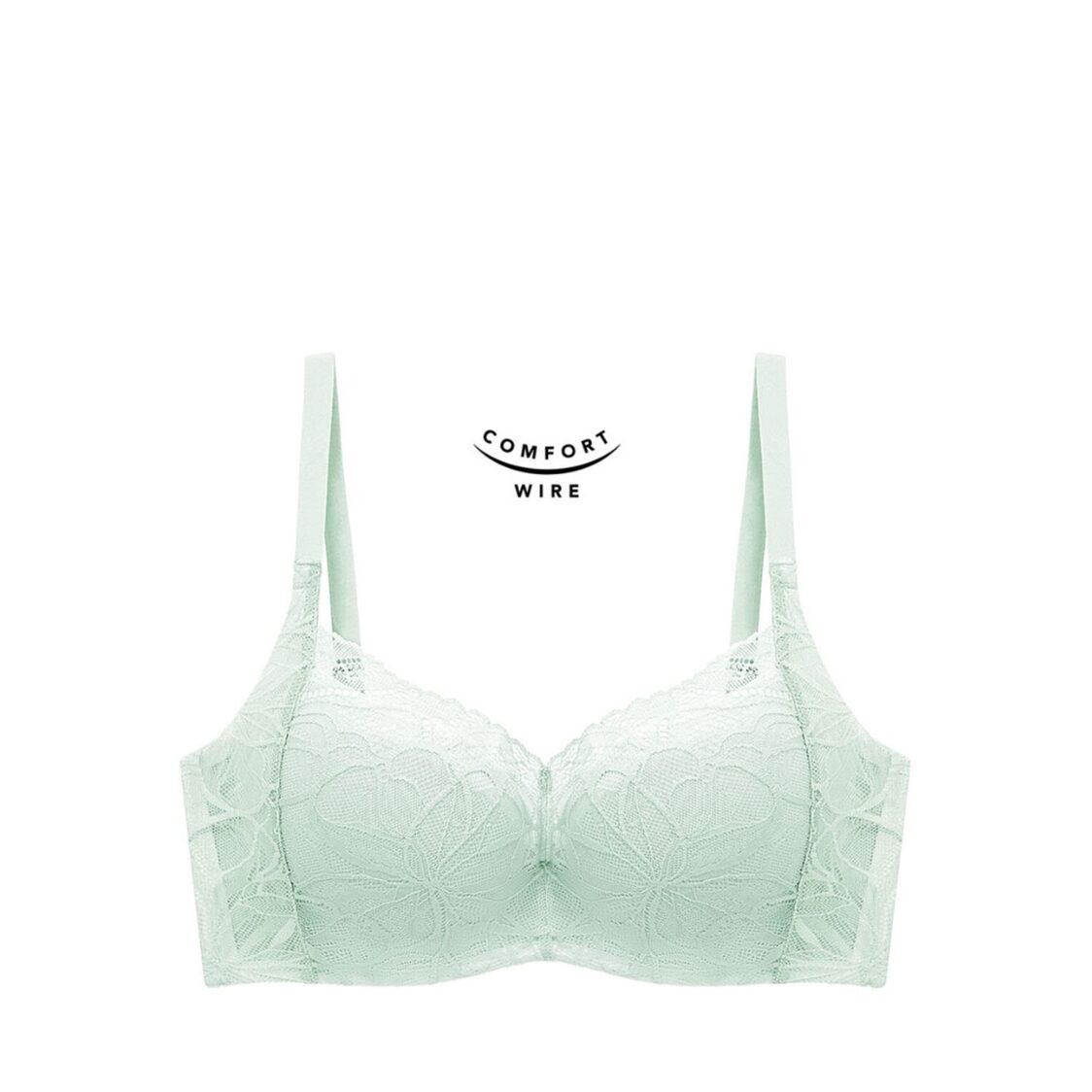 Triumph Body Make Up Illusion Lace Wired Half Cup Padded Bra Forest Frost