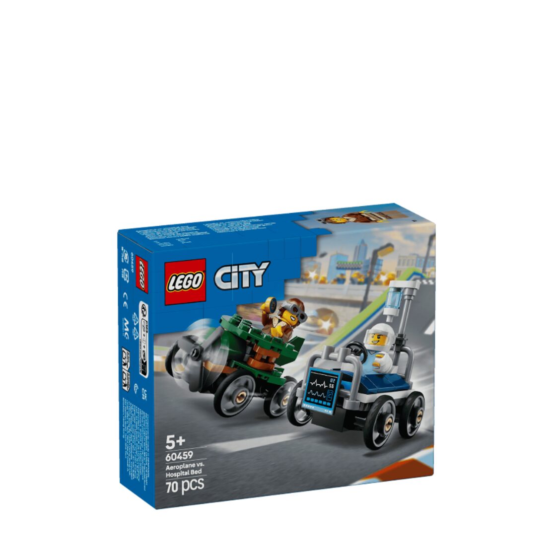 Lego Airplane vs. Hospital Bed Race Car Pack 60459