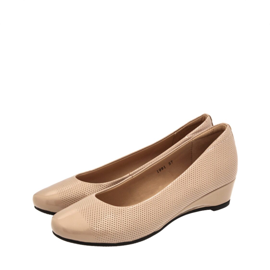 Caratti 1991 Nude Leather Wedged Heels (Short)