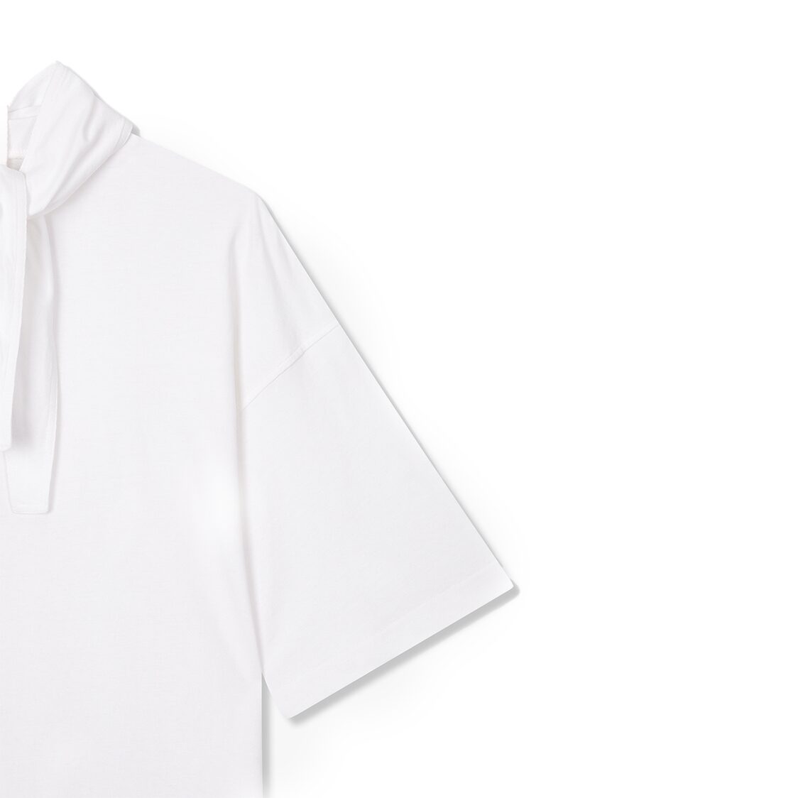 Studio Tomboy Scarf Slit Short Sleeve T-Shirt Off White