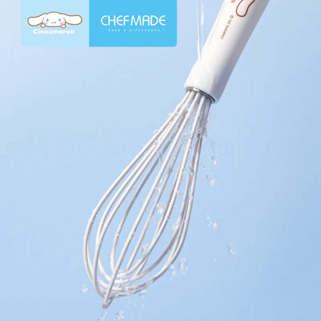 Chefmade Silicone Whisk With Plastic Handle L25.6xW5.7xH5.5cm White Cinnamoroll (1898cm-CL5007)