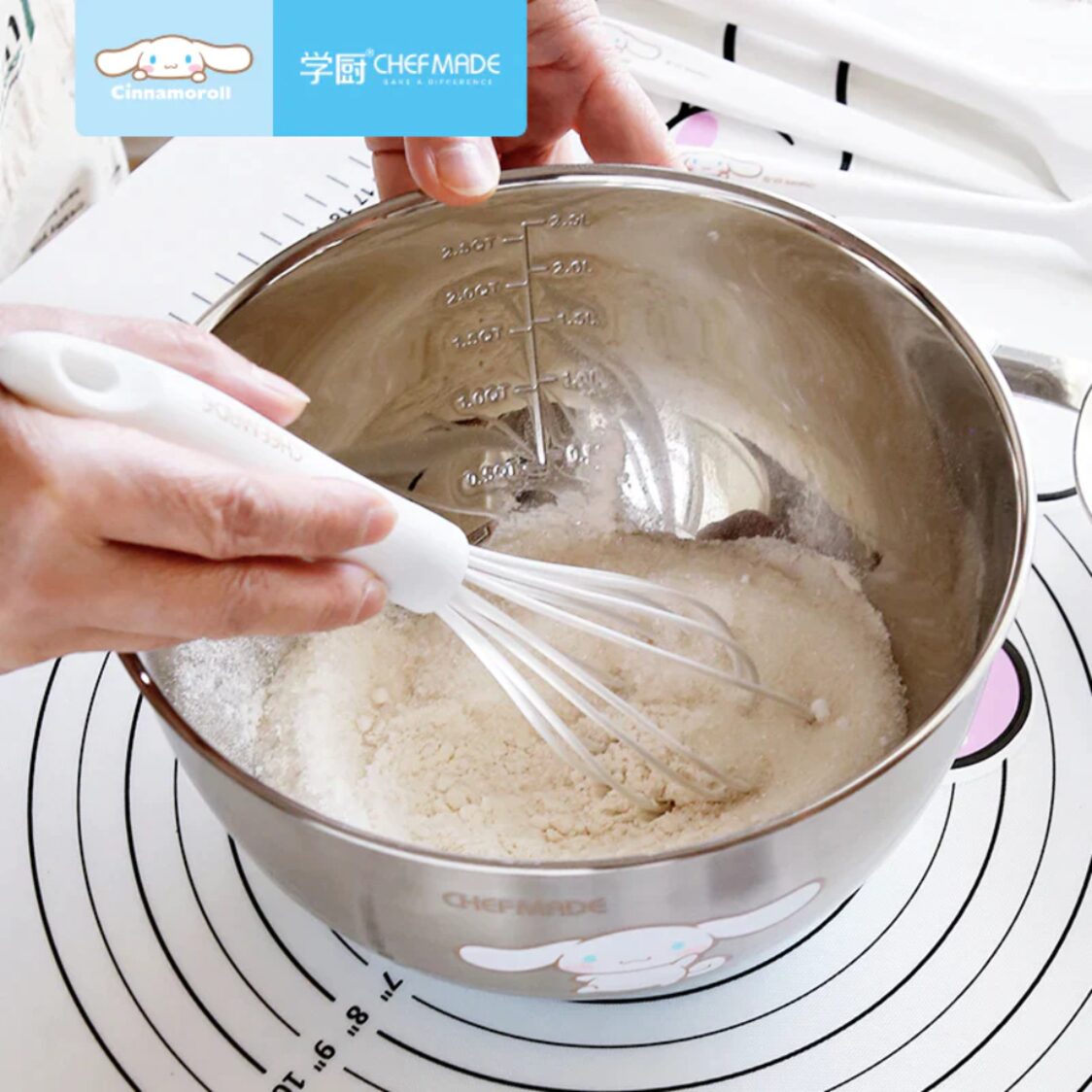 Chefmade Silicone Whisk With Plastic Handle L25.6xW5.7xH5.5cm White Cinnamoroll (1898cm-CL5007)