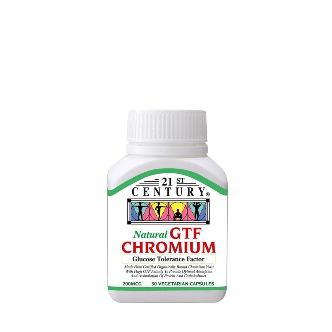 21st Century Chromium GTF 200mcg 30s