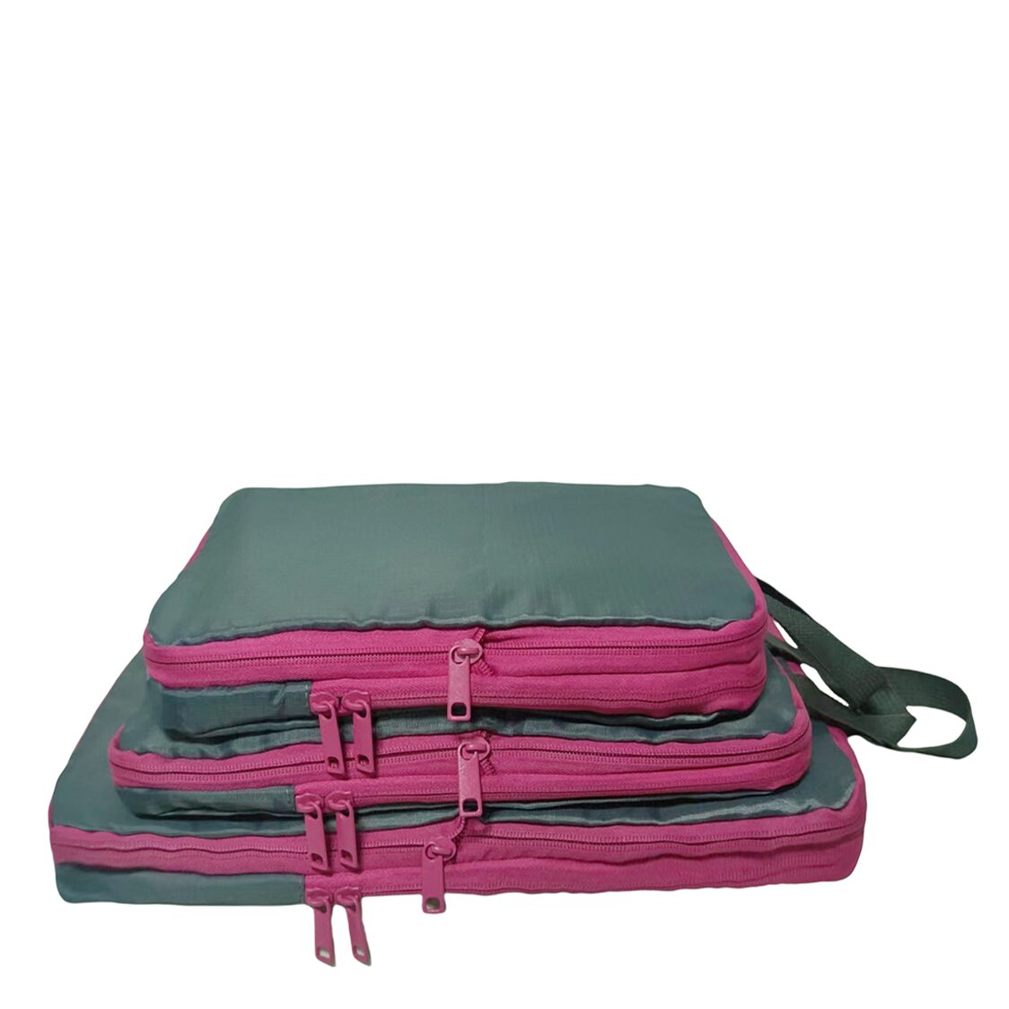 M Collection 3Pc Compression Bag Grey Pink