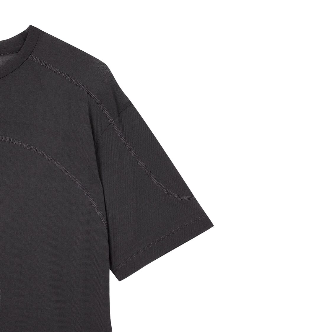 Studio Tomboy Seethrough Slit Short Sleeve T-Shirt Charcoal