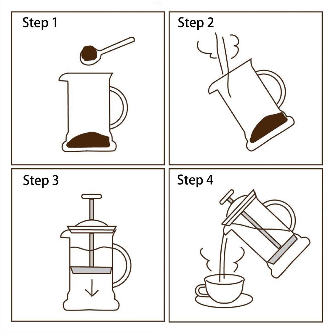 HARIO Coffee Press "Slim" 240ml - Transparent Black (CPSS-2TB)