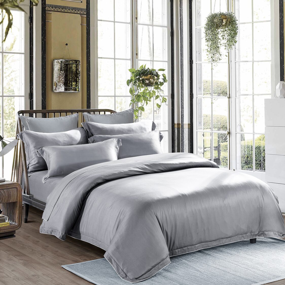 M. Maison Waterfall Fitted Sheet/ Bed Set Grey
