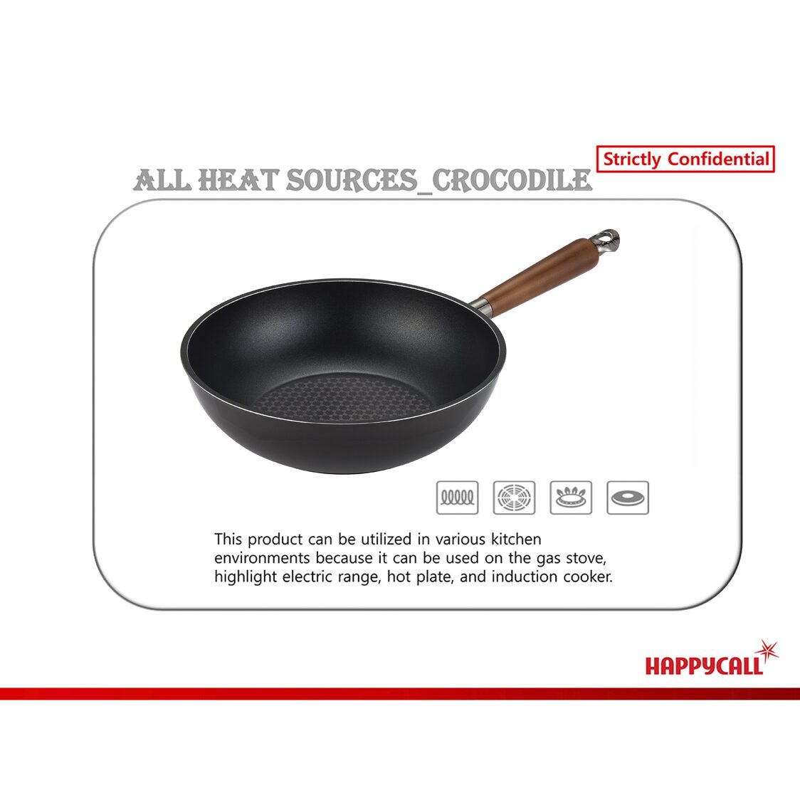 Happycall Crocodile IH Graphene Die Cast Wok Pan 24cm (3001-0640)