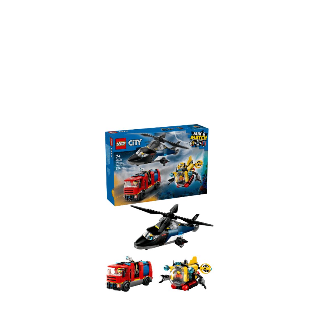 Lego Helicopter, Fire Truck & Submarine Remix 60462