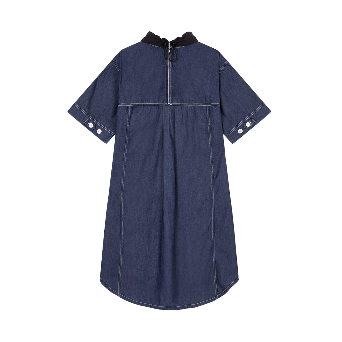 Studio Tomboy Detachable Collar Tunic Denim Dress Indigo