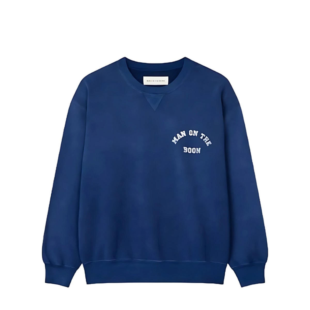Man On The Boon Made In Usa Washed Terry Sweat Crew Blue