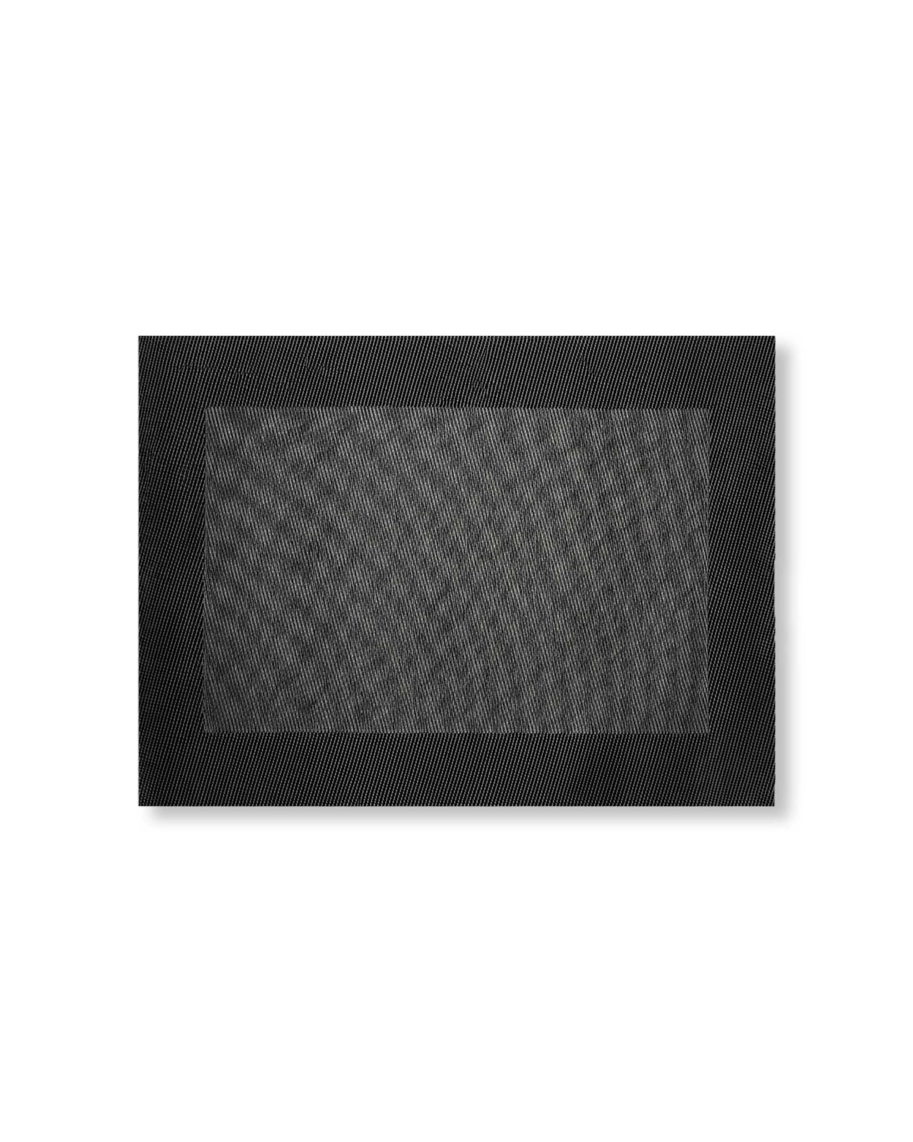 Rapee Border Woven Texilene Placemat – Tone on Tone Border Design – 35 x 47 cm – Black