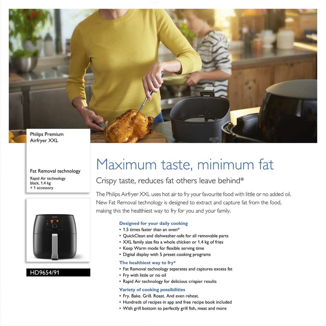 Philips Advance Collection Air Fryer XXL (HD9654/91)