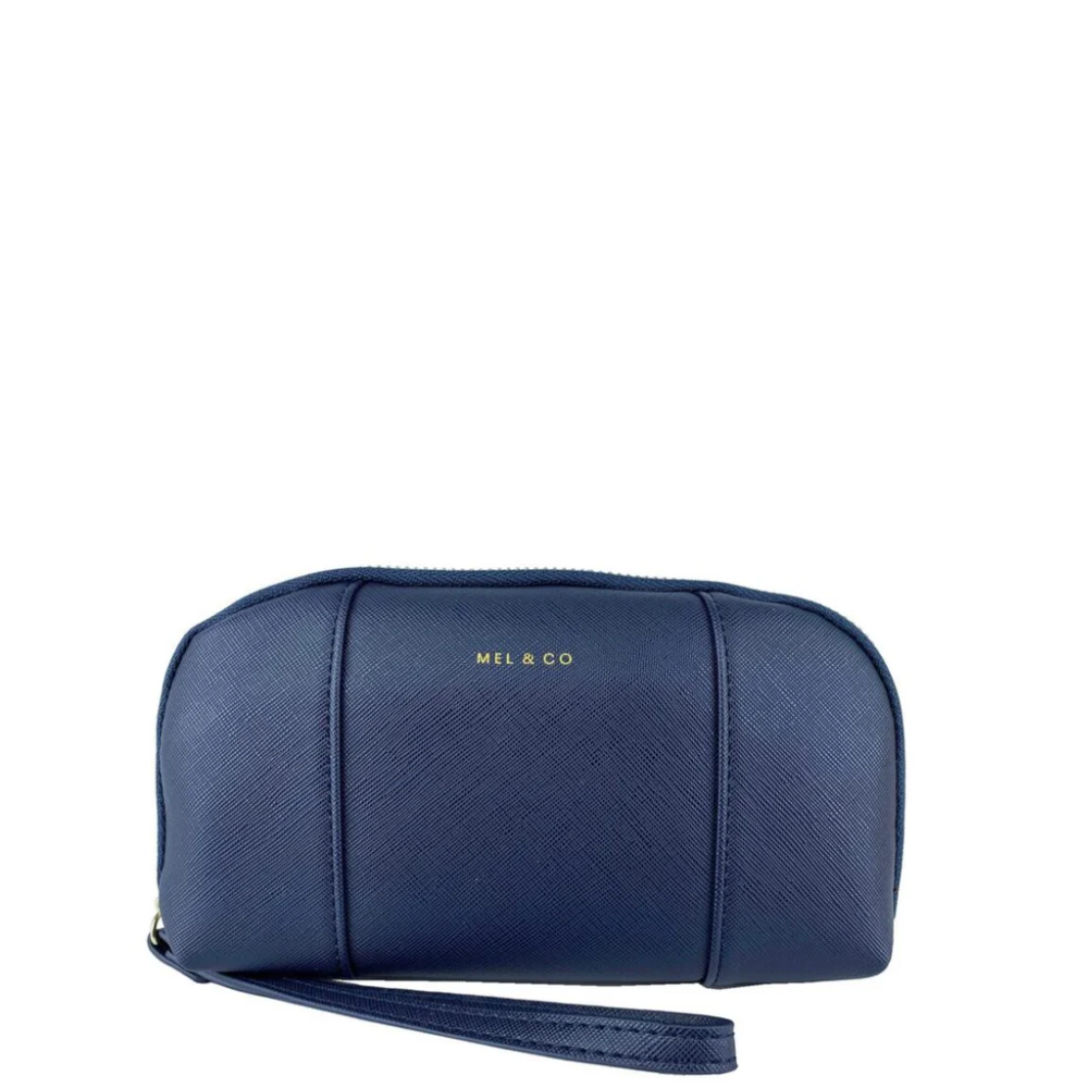 Mel&Co Saffiano-Effect Loop Handle Zip-Around Wristlet Pouch