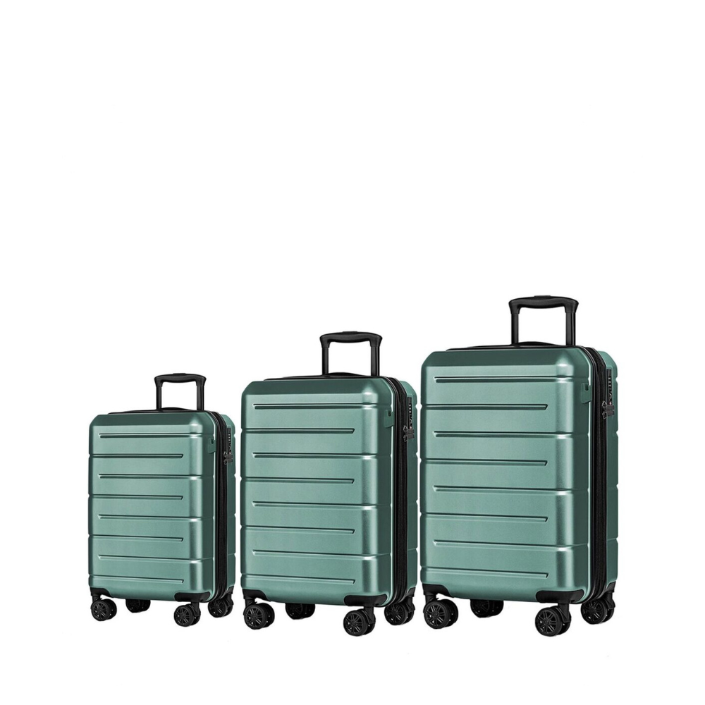 M Collection Expandable TSA Lock 360 Silent Brake Wheel Luggage - Dark Green