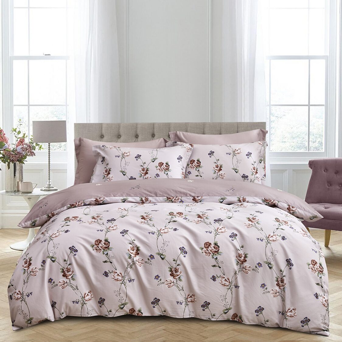 Marie Claire Lumine Printed Bed Set - Rossie