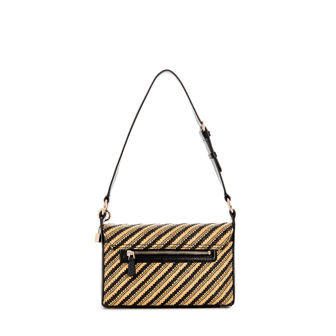 Guess Simona Flap Shoulder Bag - Natural/Black