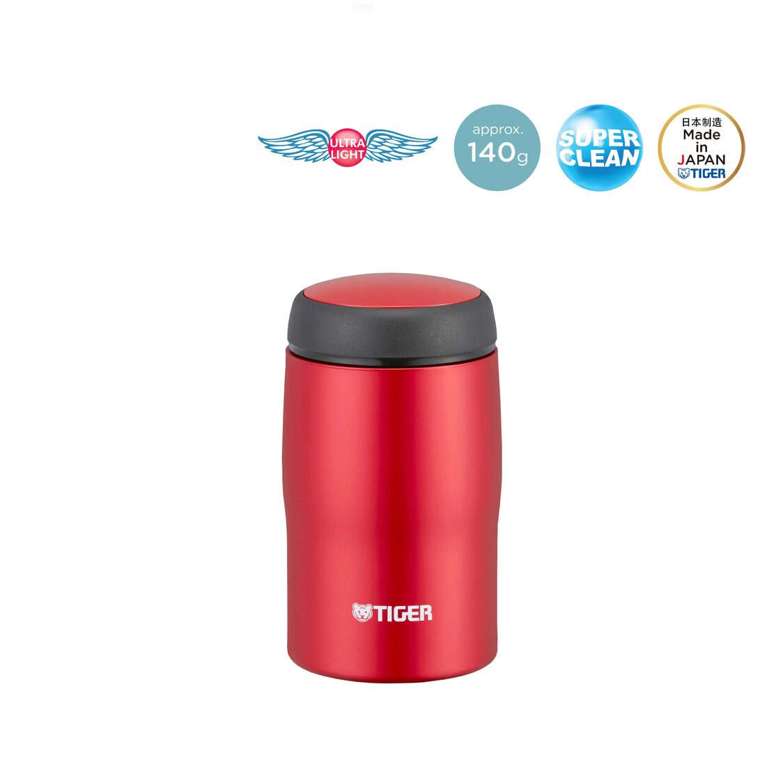 TIGER Double Stainless Steel Mug 240ml - Matte Red (MJA-B024 RM)