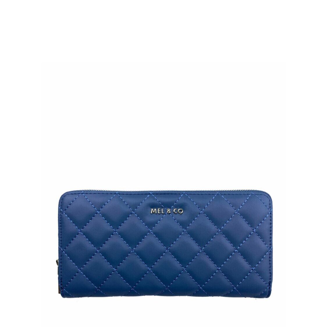 Mel&Co Quilted Zip-Around Wallet Ash Blue