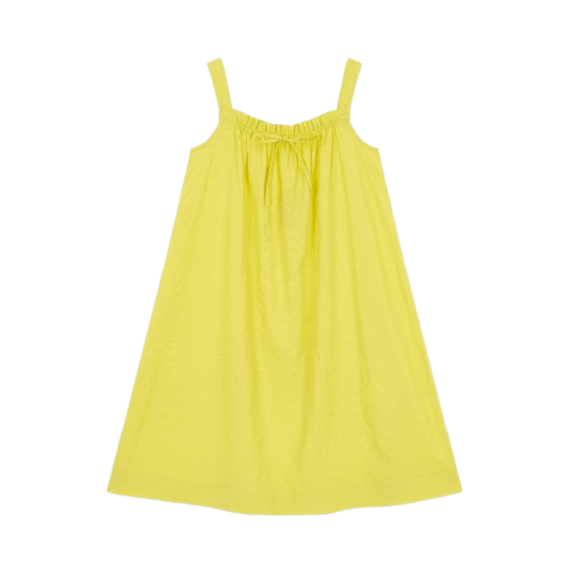 Jaju Women Cotton Rayon Seersucker Sleeveless Pajama Dress Yellow