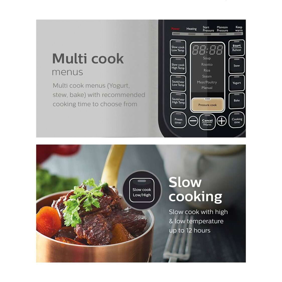 Philips Viva 6L All in One Multi Cooker With S/Steel Inner Pot (HD2237/73)