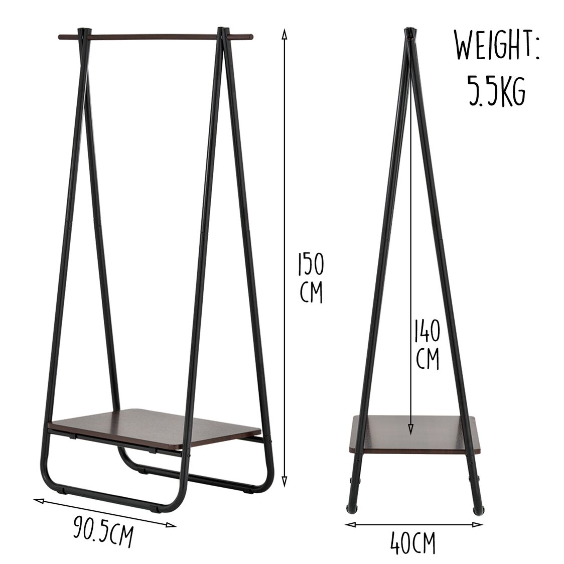 Rene Clothes Storage Rack Swing Color - Black E70461