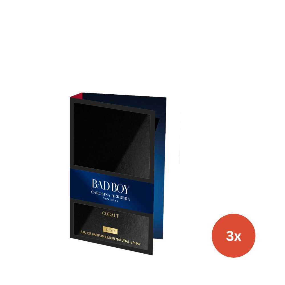 Carolina Herrera Bad Boy Cobalt Elixir Vial x3