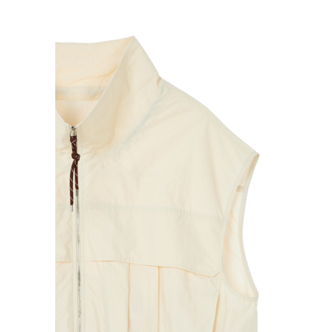 Voice Of Voices String Detailed High Neck Vest Cream